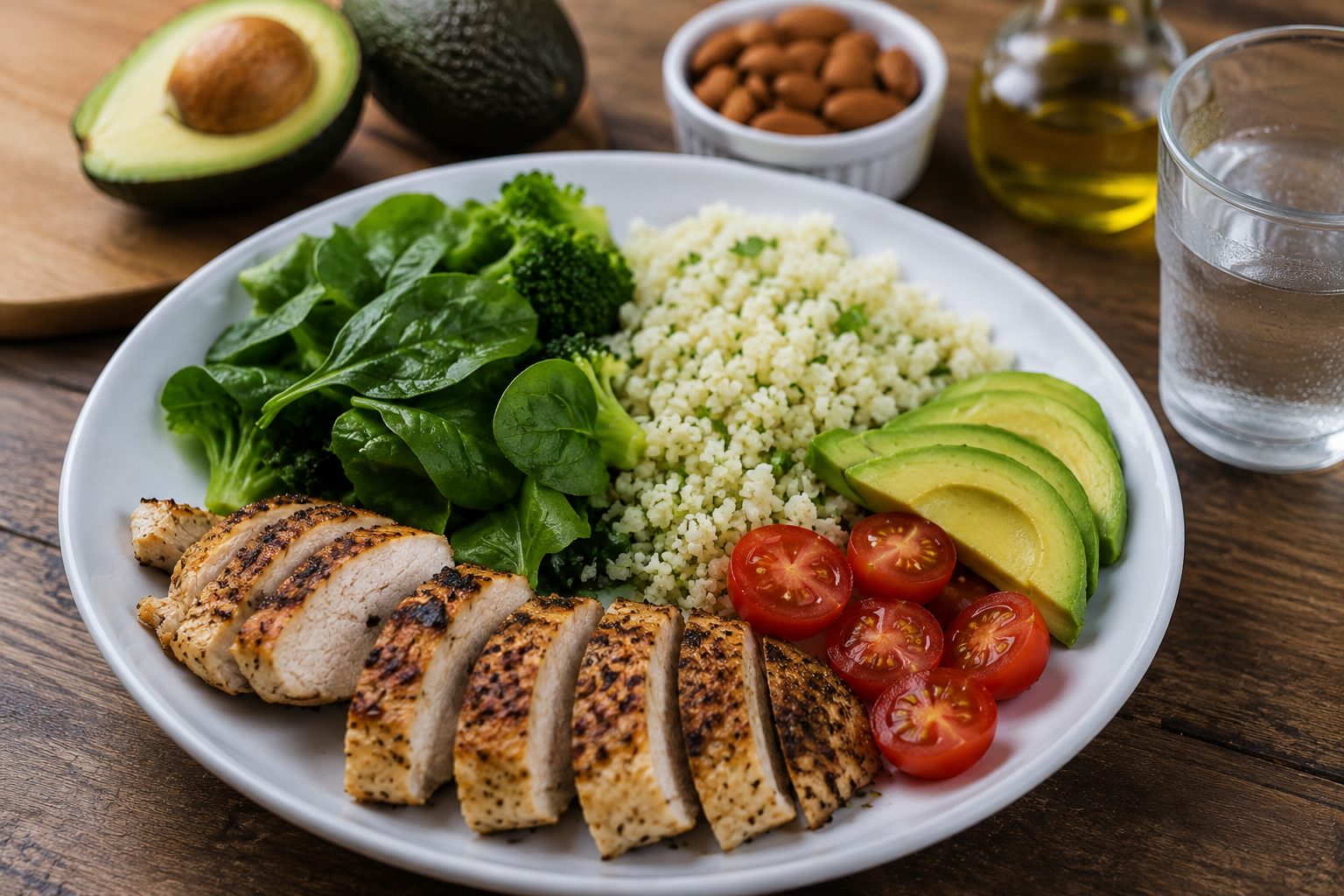 Refeição low carb balanceada