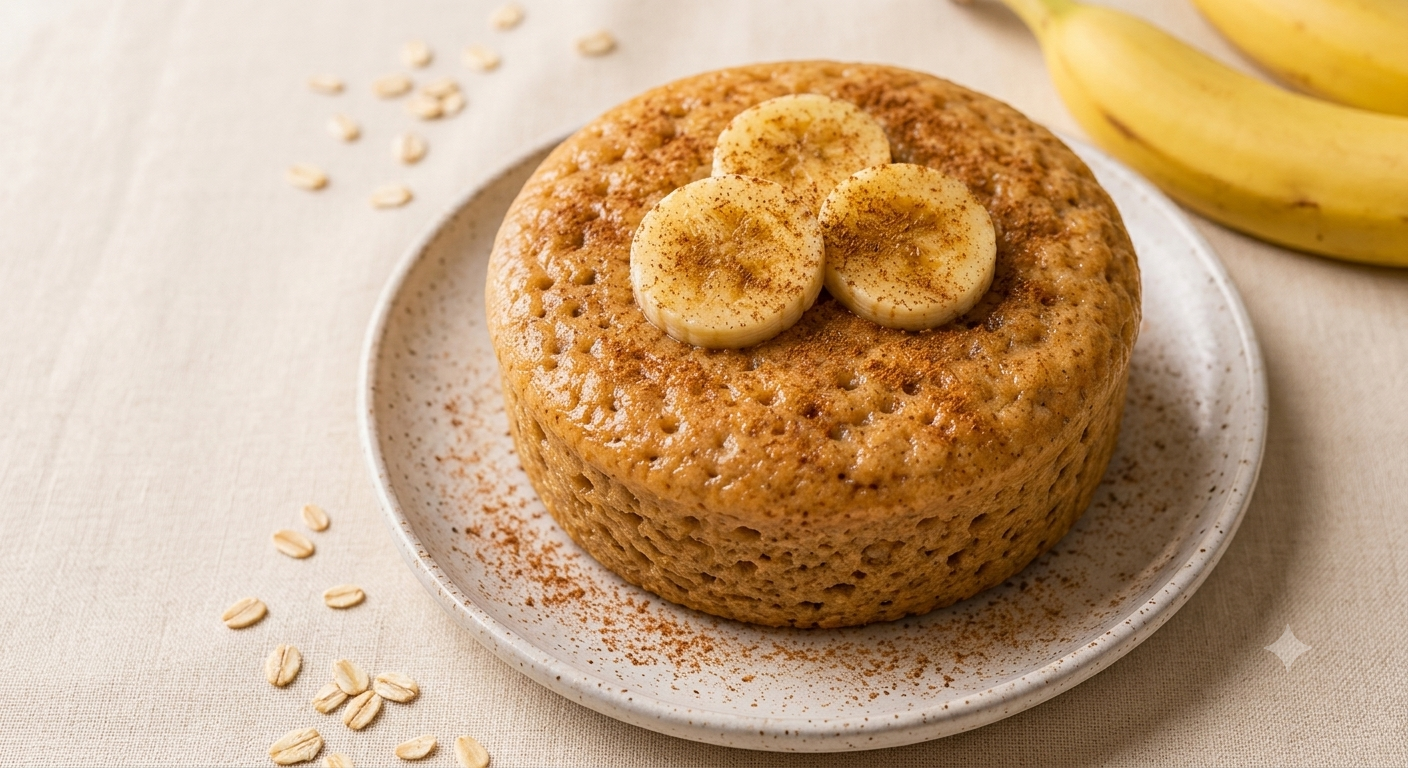 Bolo proteico de banana em prato